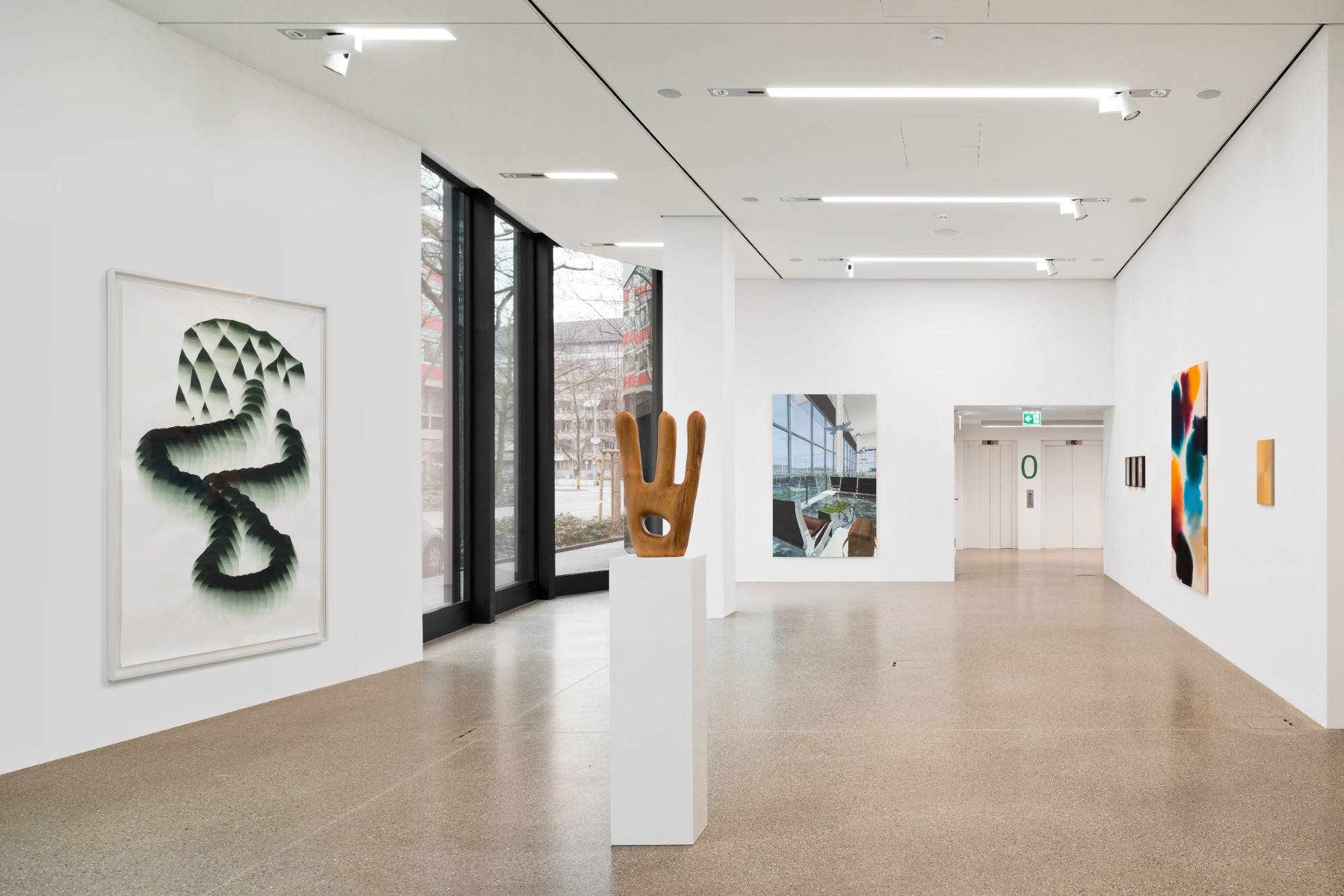 Werke von Andrea Heller, Claudia Comte, Studer/van den Berg, Giacomo Rogado