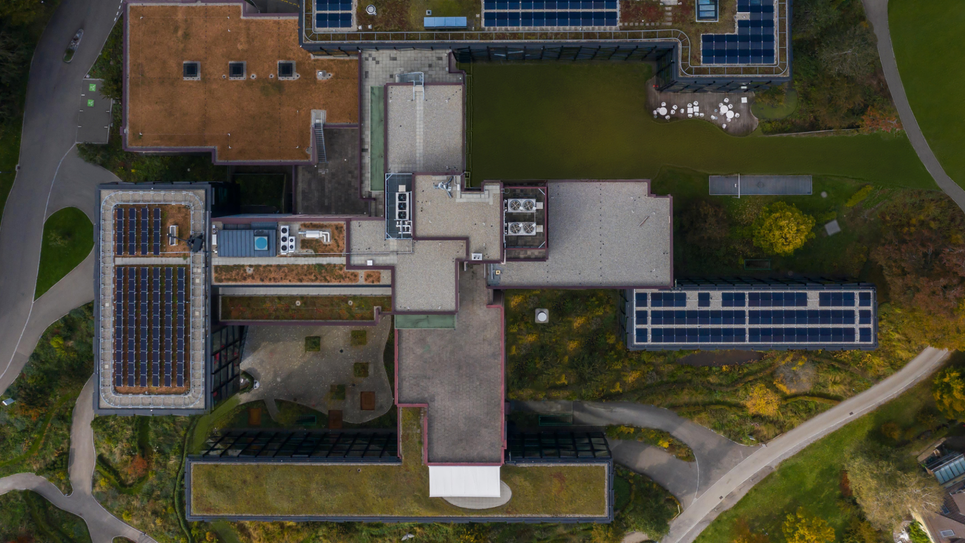 Le siège social d'Helvetia à Saint-Gall vu d'en haut.