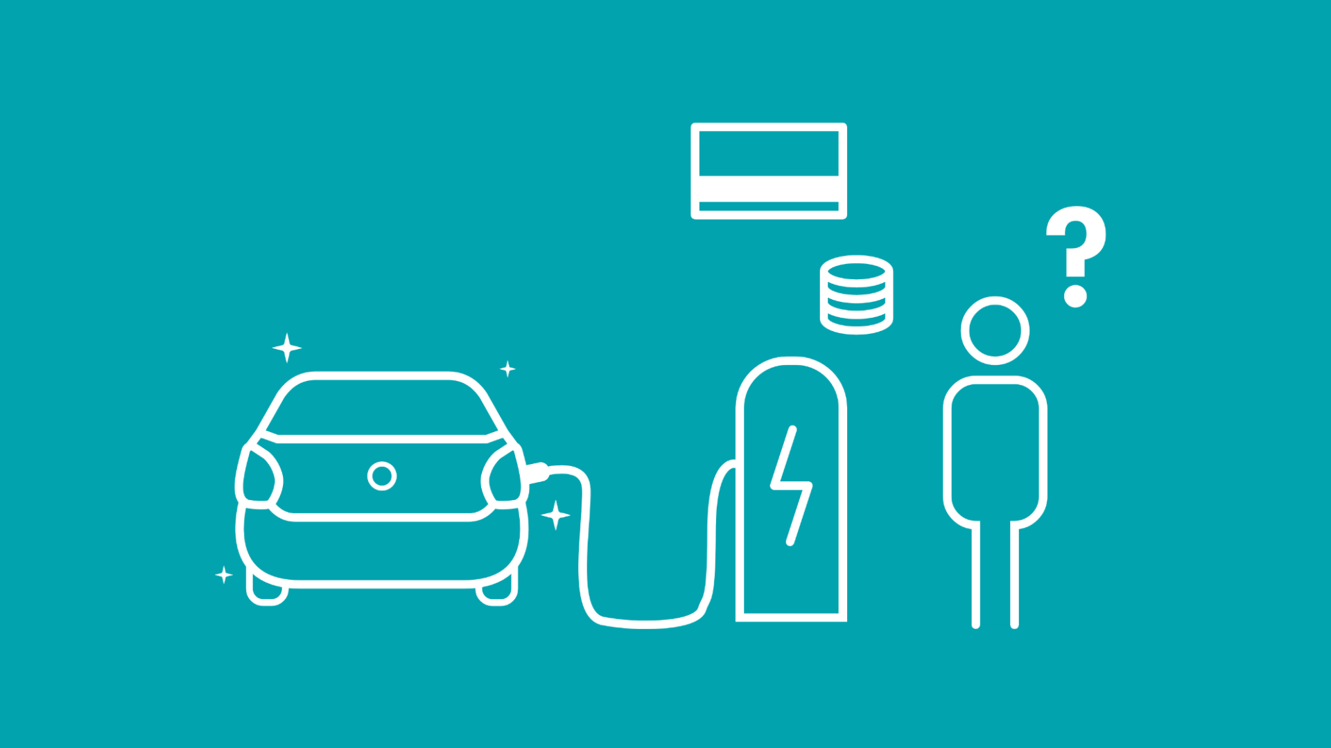 Abgebildet sind die verschiedenen Bezahlmöglichkeiten der Ladestation für ein Elektroauto. 