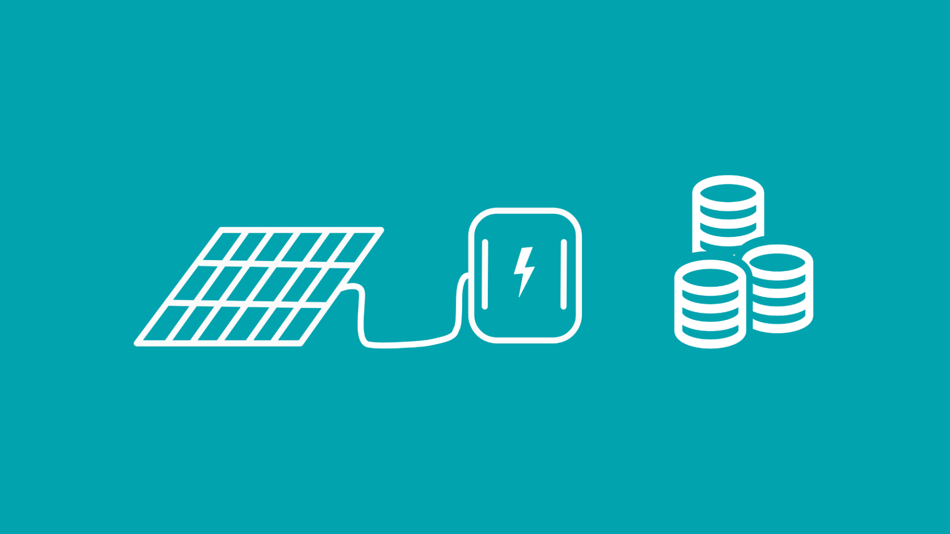 Eine Solaranlage, eine Wallbox und ein Geldstapel repräsentieren die Kosten für eine Solaranlage