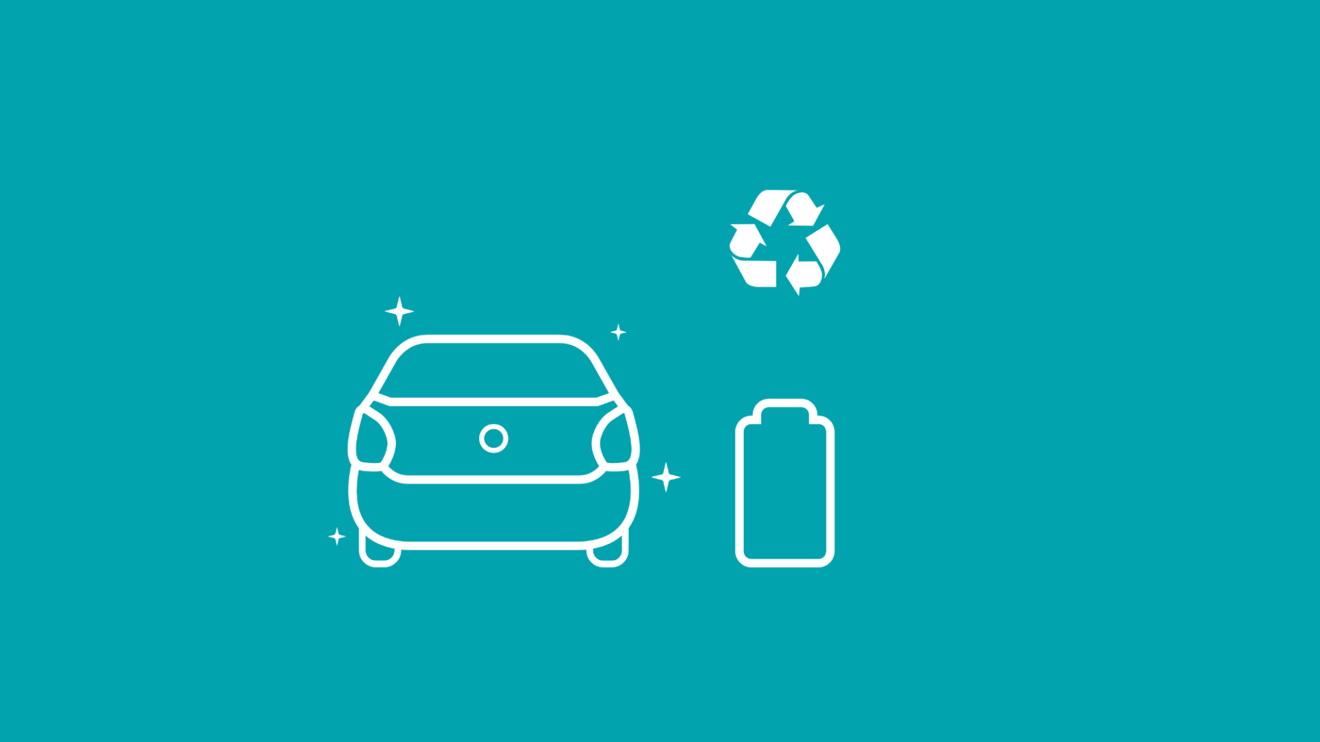 Abgebildet ist ein E-Auto, dessen Batterie recycelt wird.