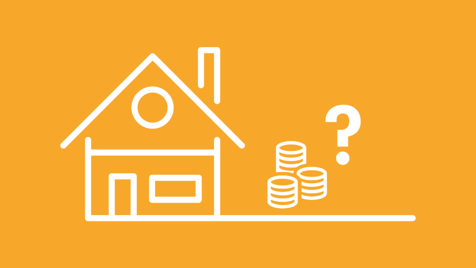 Neben einem Haus sind unterschiedlich hohe Münzstapel zu sehen, welche die Versicherungssumme repräsentieren, die für die Berechnung der Hausratversicherung Kosten benötigt wird.