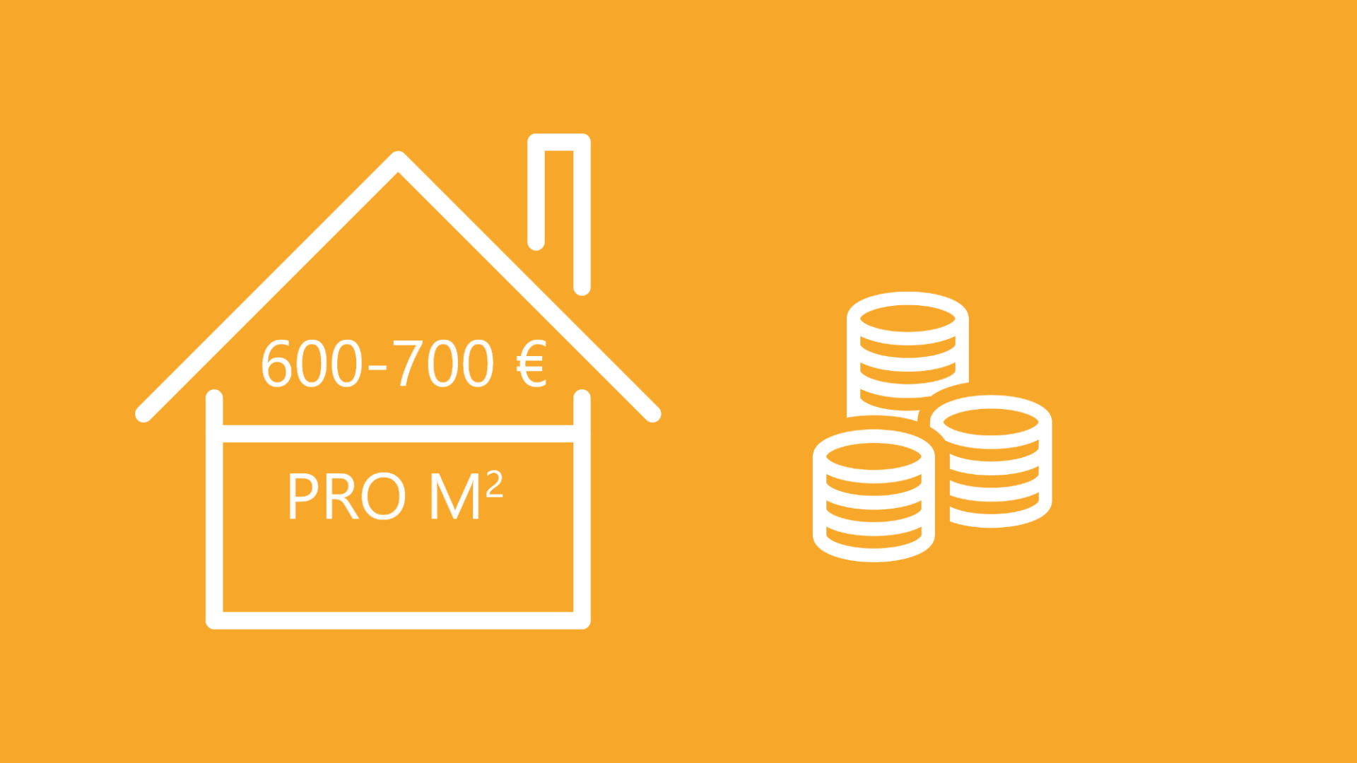 Zu sehen ist eine Grafik, die aussagt, dass bei der Hausratversicherung meist eine Versicherungssumme von 600-700 Euro pro Quadratmeter angenommen wird.
