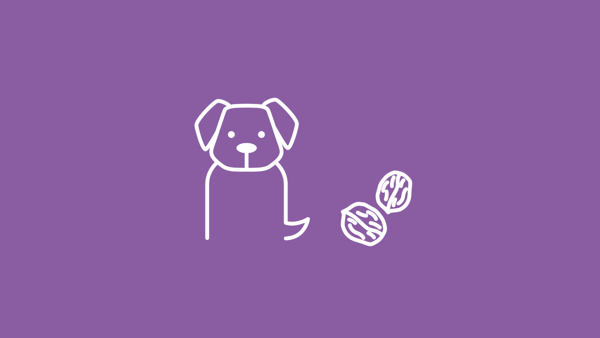 Die Grafik zeigt einen Hund, dem eine Hand voll Nüsse vorgehalten wird.