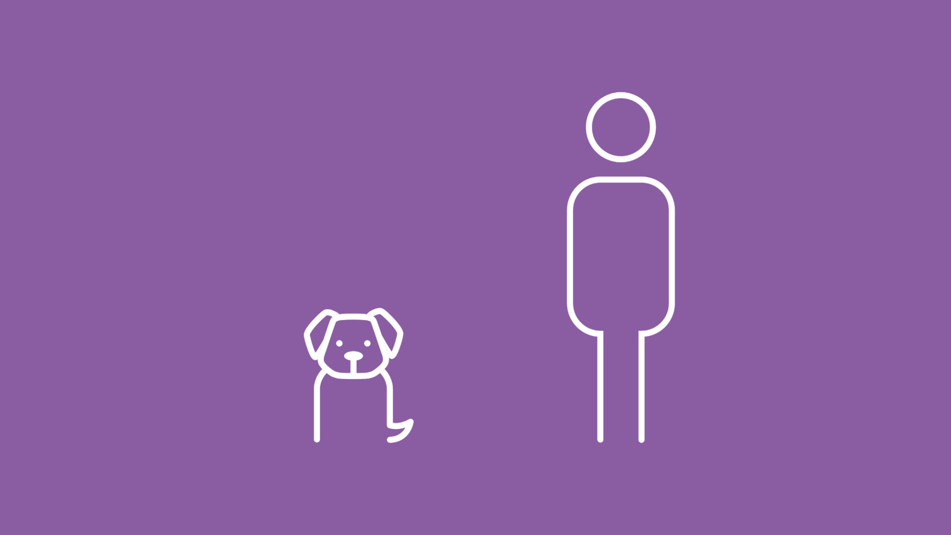 Die Grafik zeigt einen Hund mit seinem menschlichen Rudel-Mitglied.
