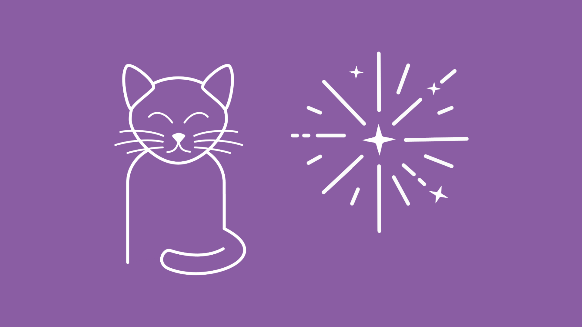 Neben einer Katze geht ist ein Feuerwerk an Silvester zu sehen. 