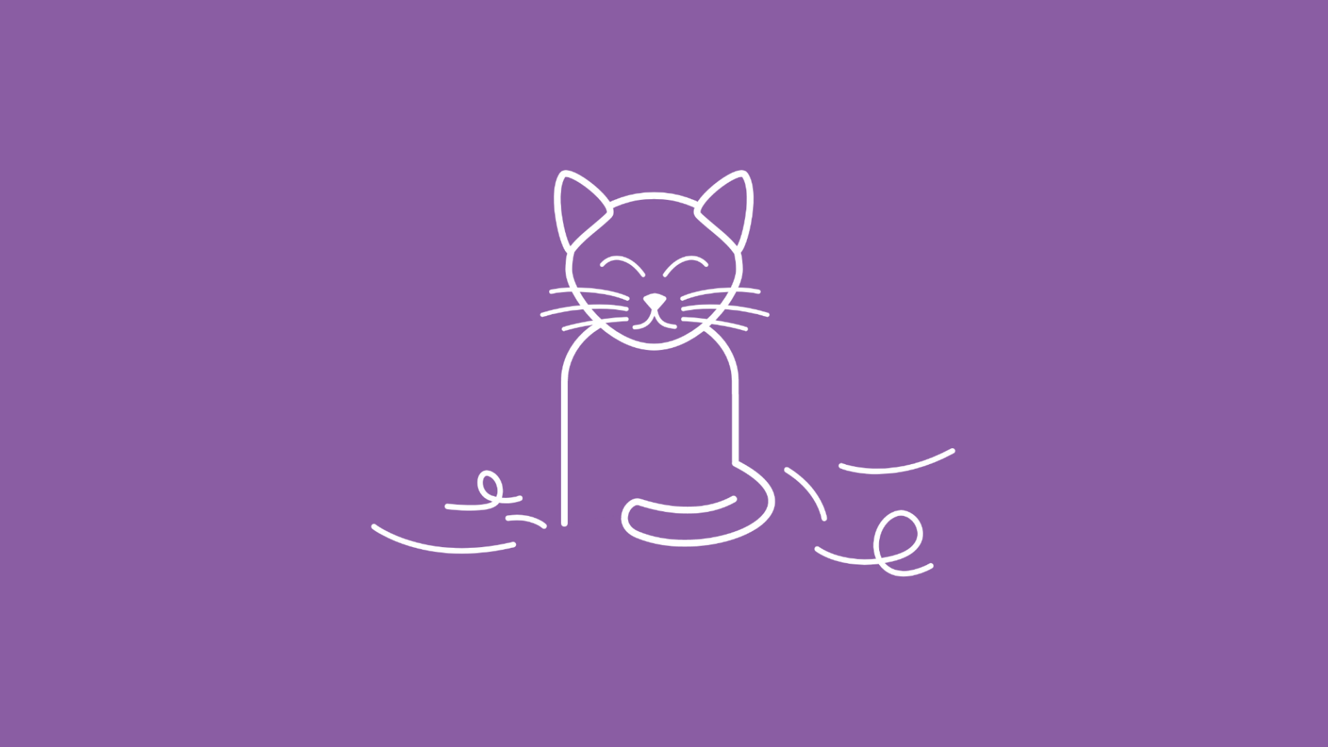 Um eine sitzende Katze im Icon-Stil sind einige Katzenhaare verteilt