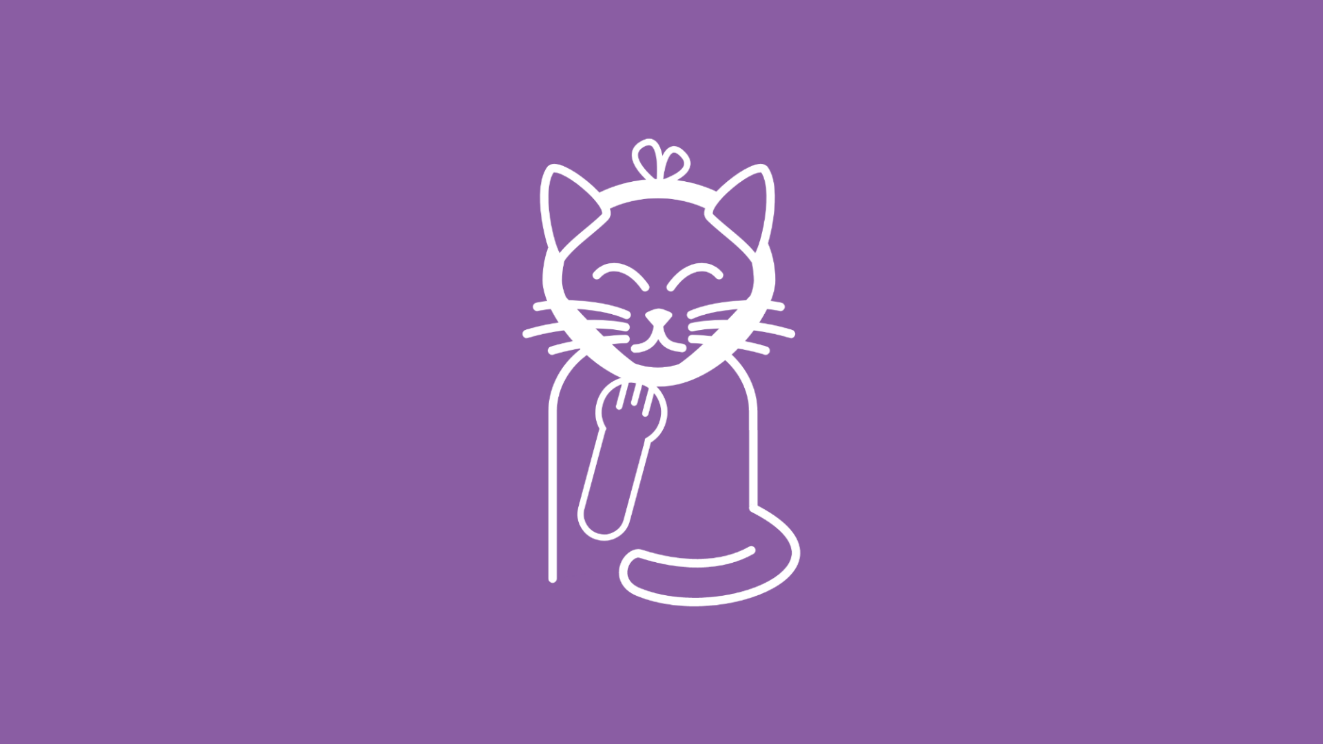Das Bild zeigt im Icon-Stil eine Katze mit Zahnfleischentzündung, die sich mit der Pfote am Maul kratzt.