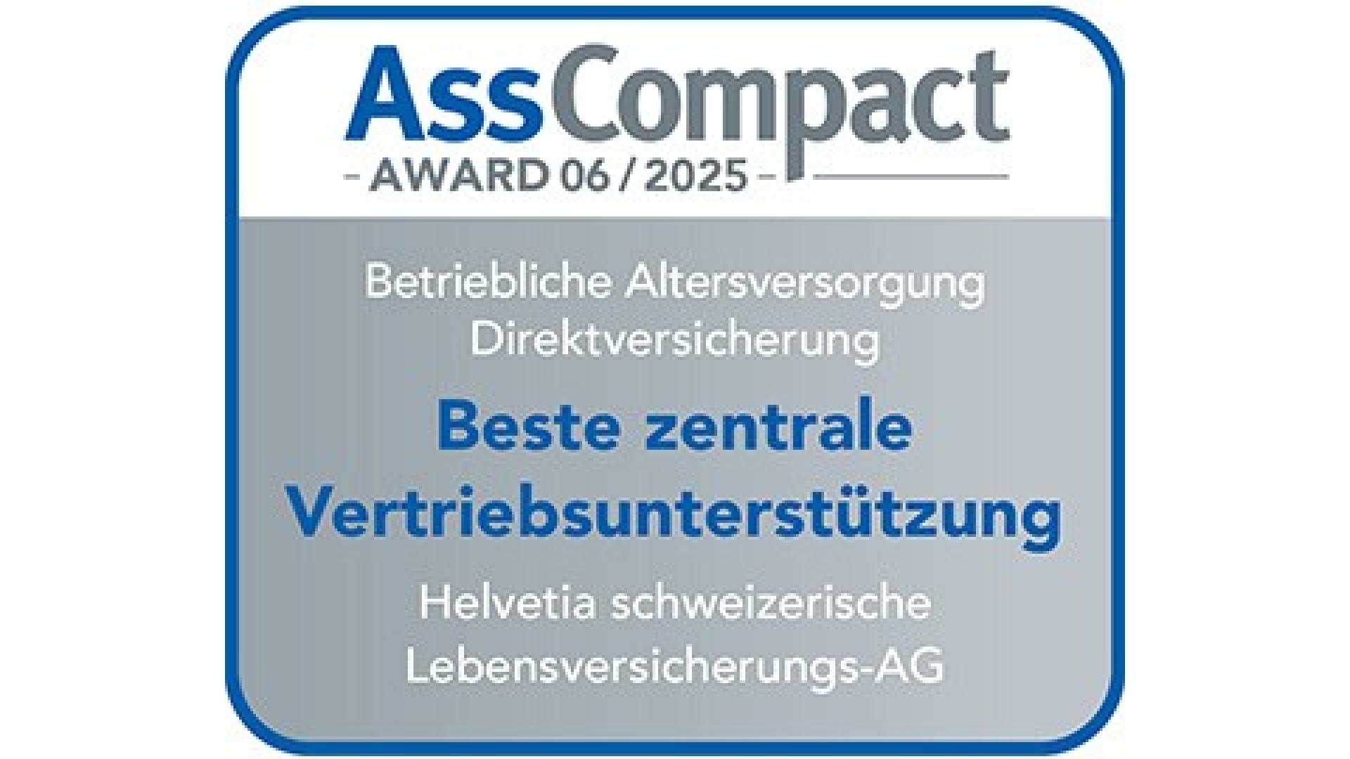 AssCompact Award bAV Direktversicherung. Beste dezentrale Vertriebsunterstützung
