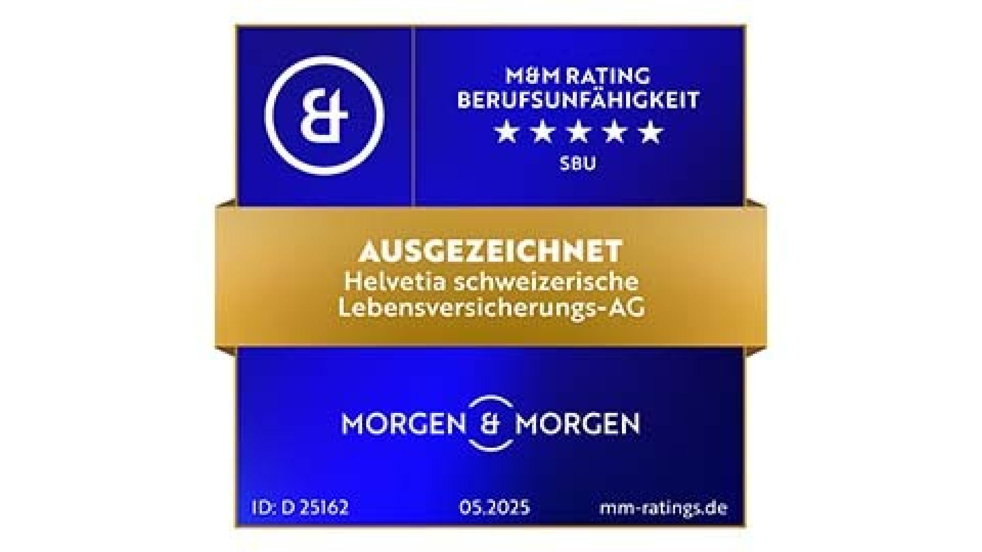 Siegel Morgen & Morgen: Lebensversicherung SBU ausgezeichnet
